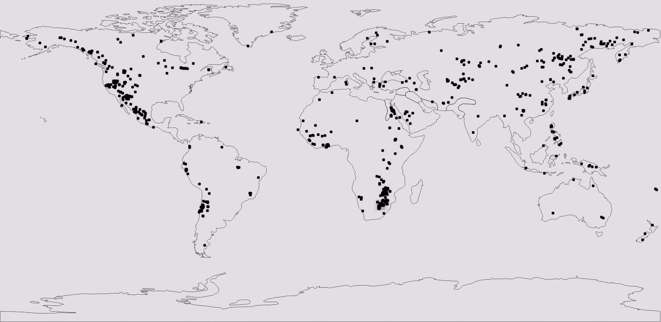 Gold ore hotspot distribution map